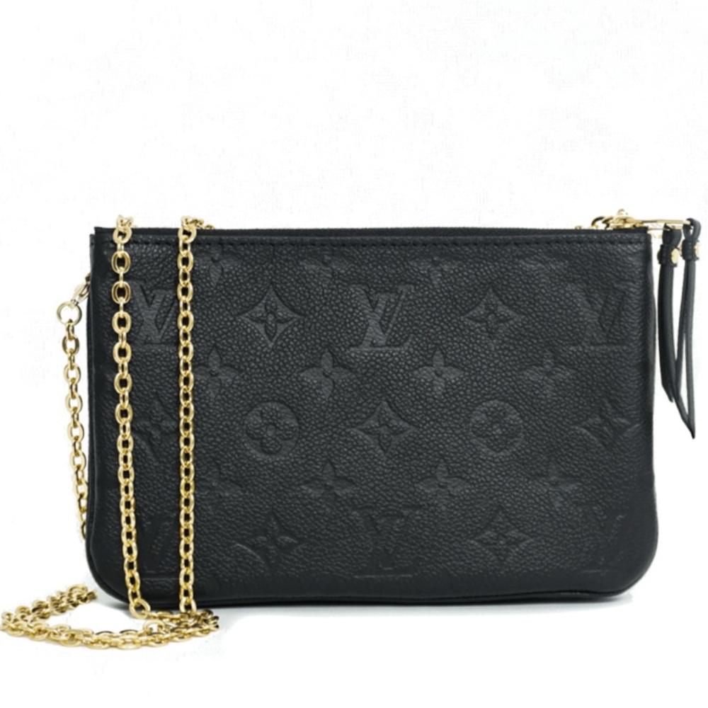Louis Vuitton Monogram Black Crossbody with Gold Chain